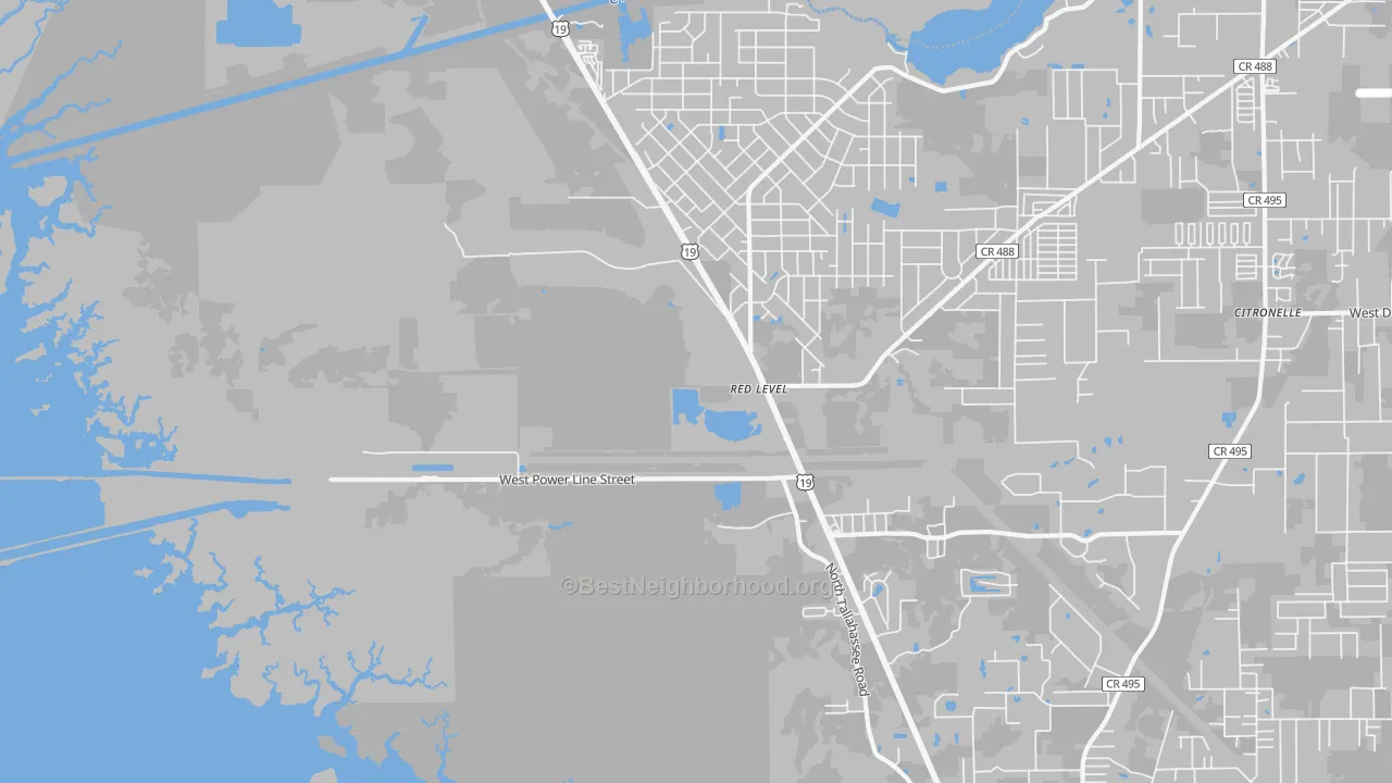 Transit Grade map of Red Level, FL