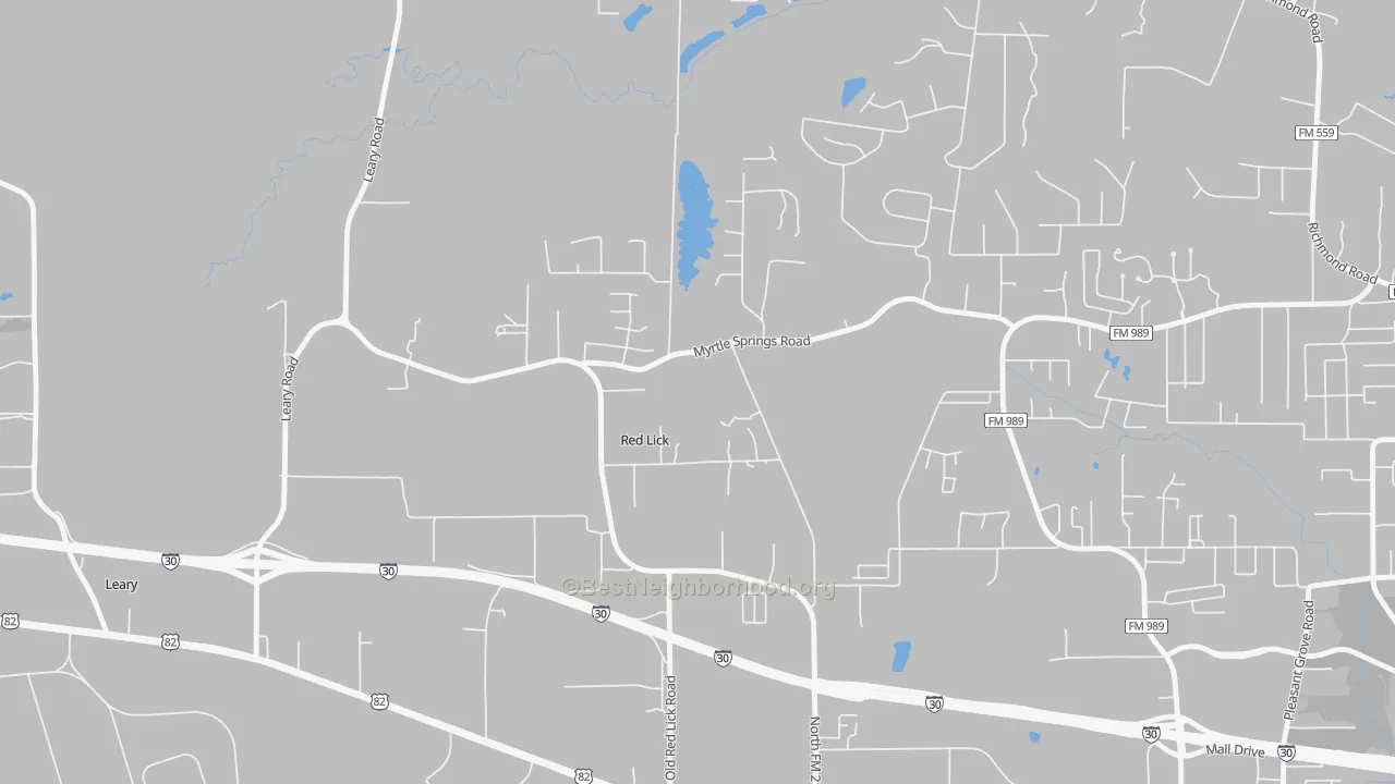 Transit Grade map of Red Lick, TX