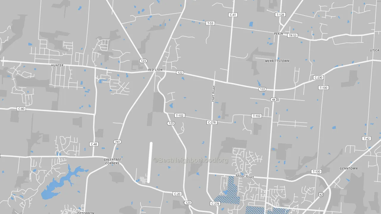 Transit Grade map of Red Lion, OH