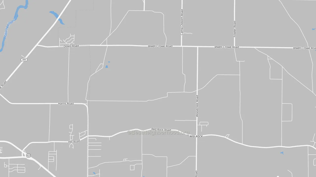 Transit Grade map of Red Rock, GA