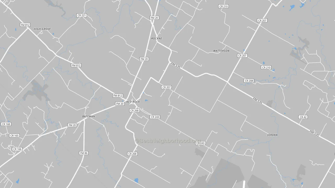 Transit Grade map of Red Rock, TX