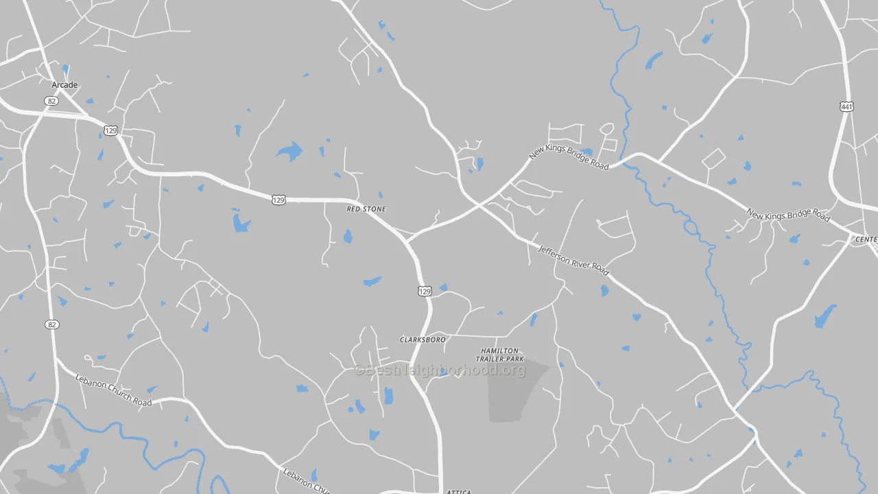 Transit Grade map of Red Stone, GA