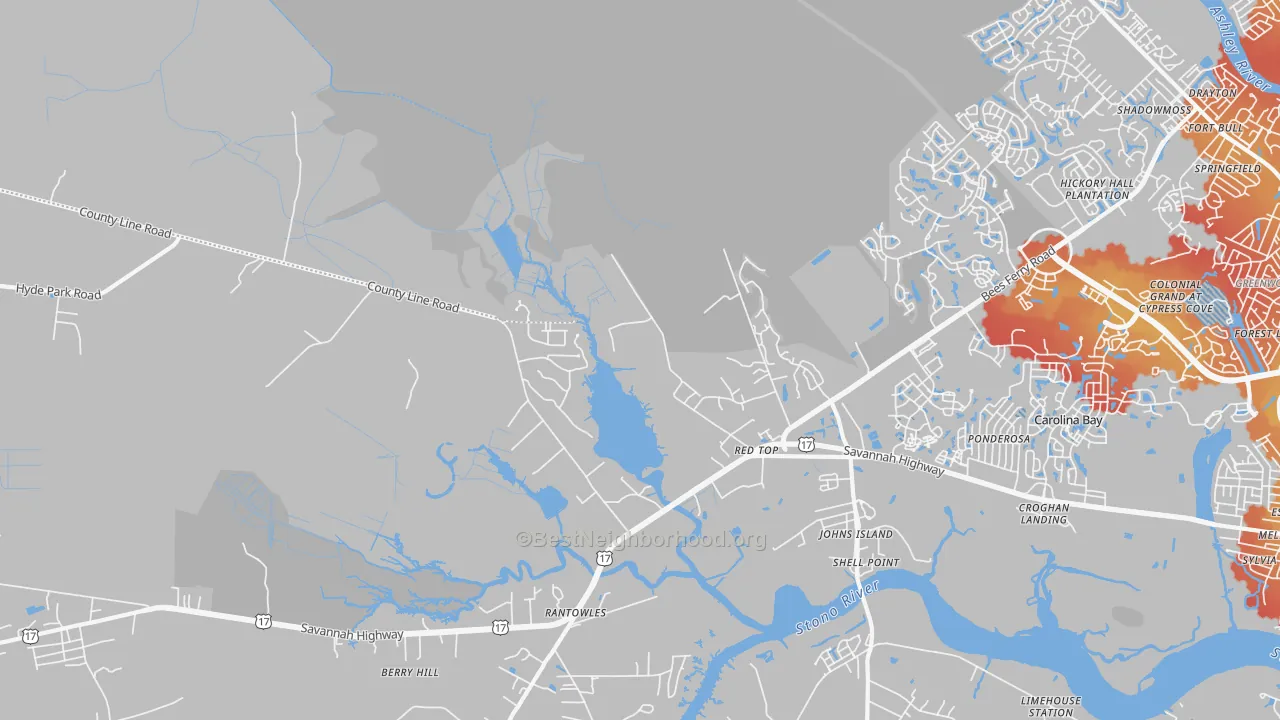 Transit Grade map of Red Top, SC
