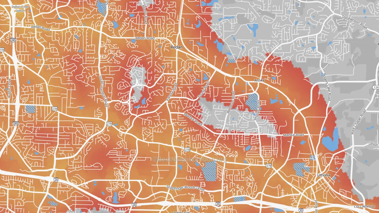 Transit Grade map of Redan, GA