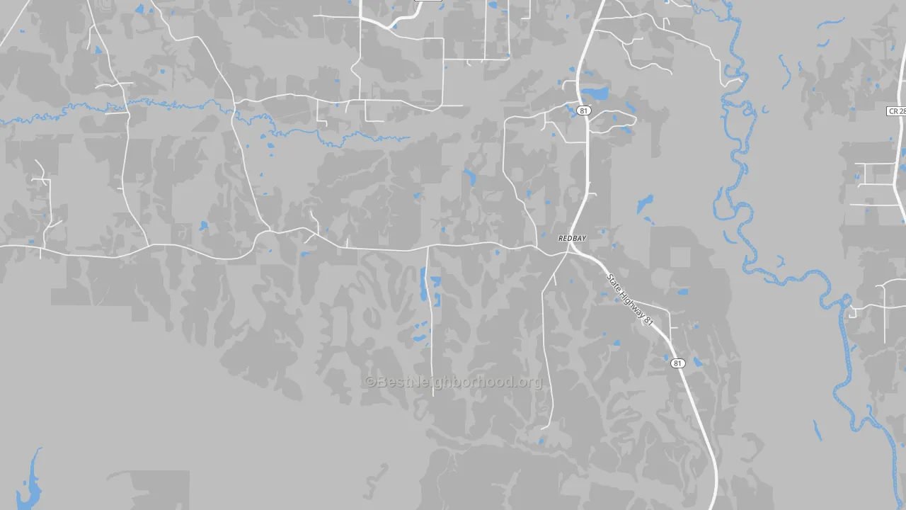 Transit Grade map of Redbay, FL