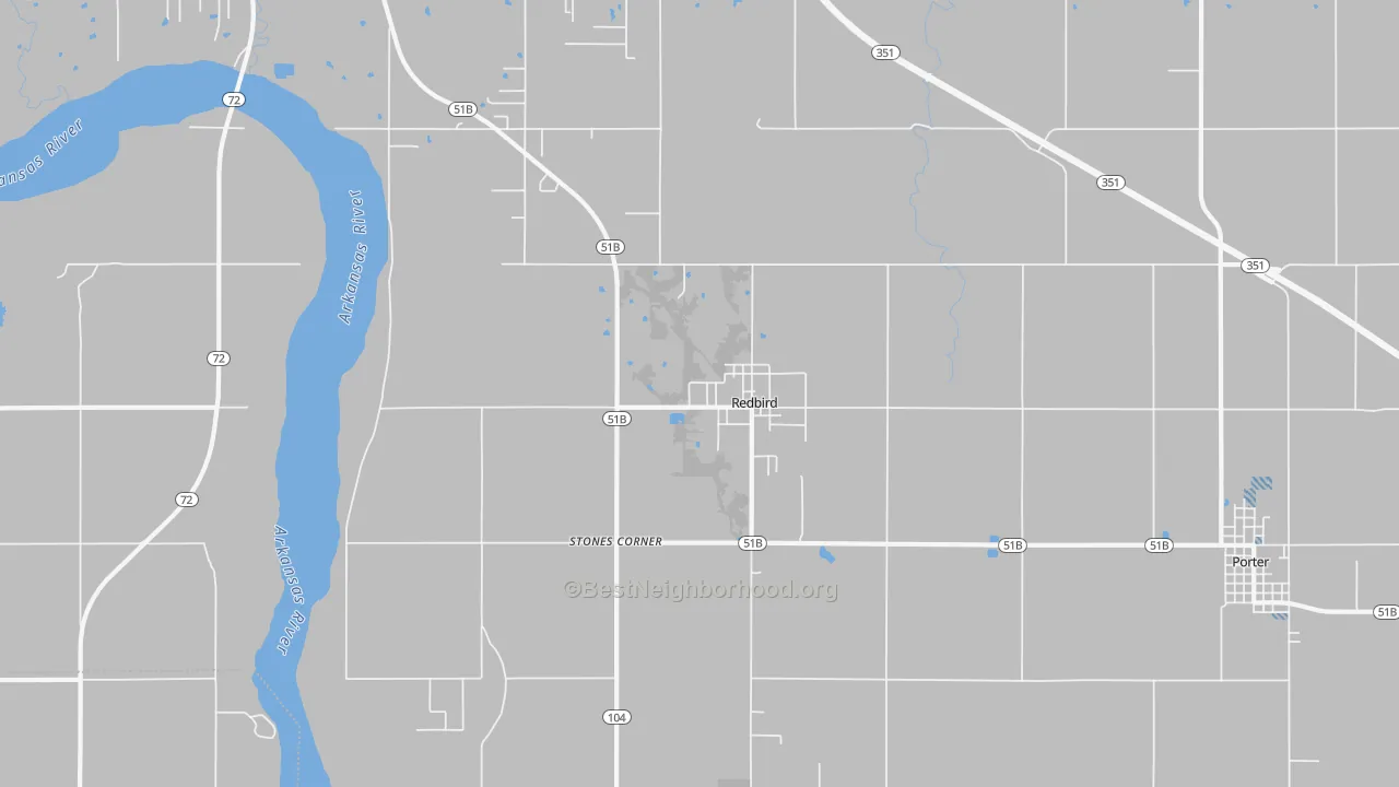 Transit Grade map of Redbird, OK