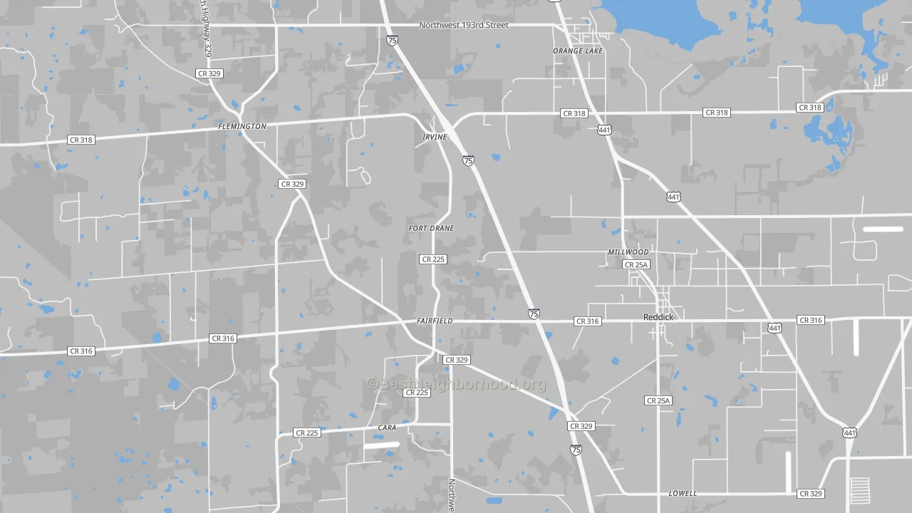 Transit Grade map of Reddick, FL
