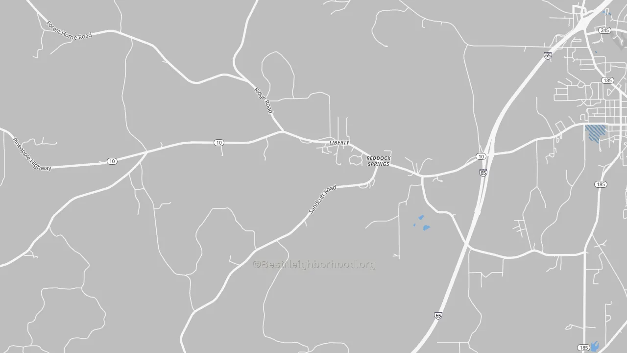 Transit Grade map of Reddock Springs, AL