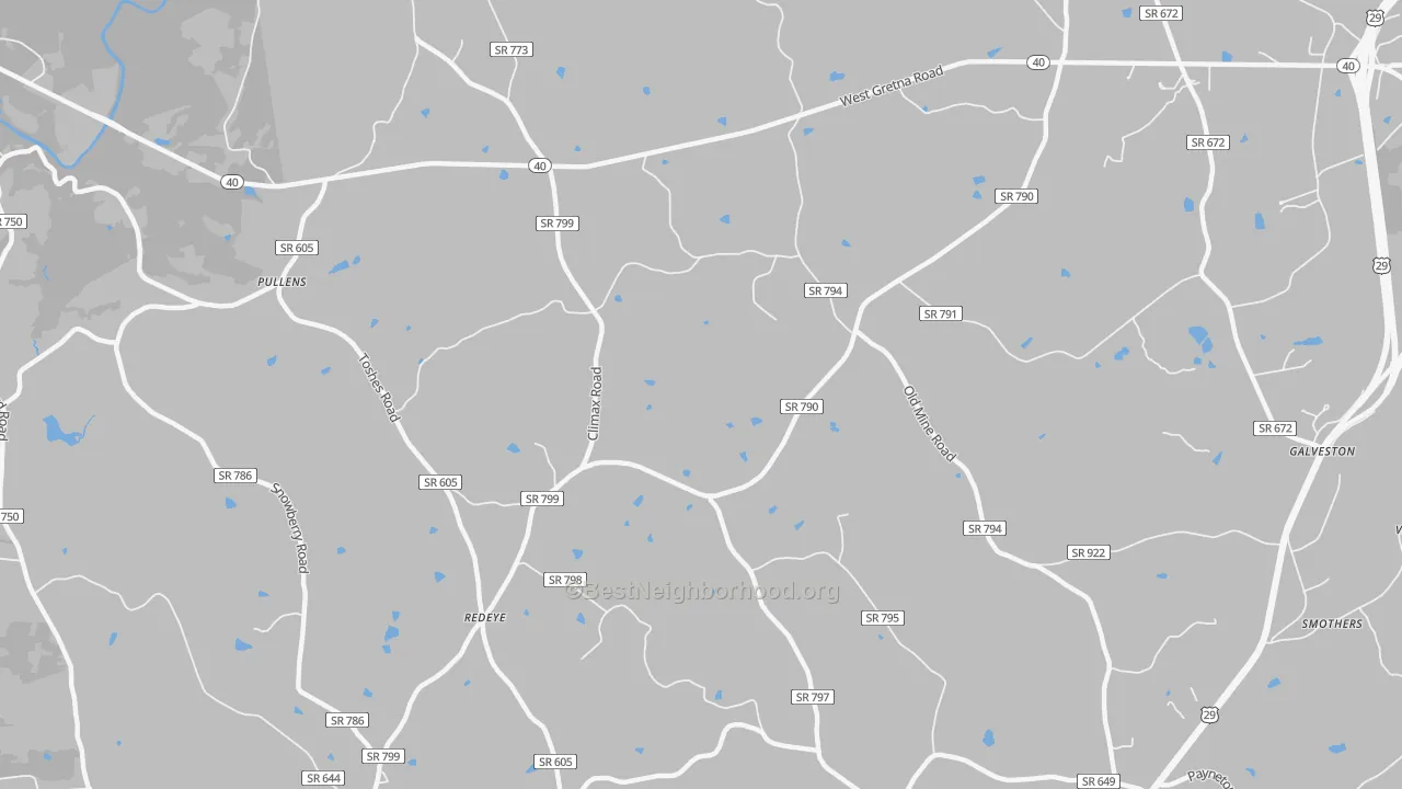 Transit Grade map of Redeye, VA