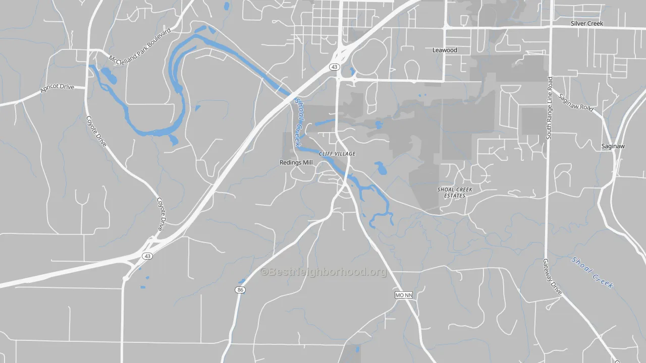 Transit Grade map of Redings Mill, MO