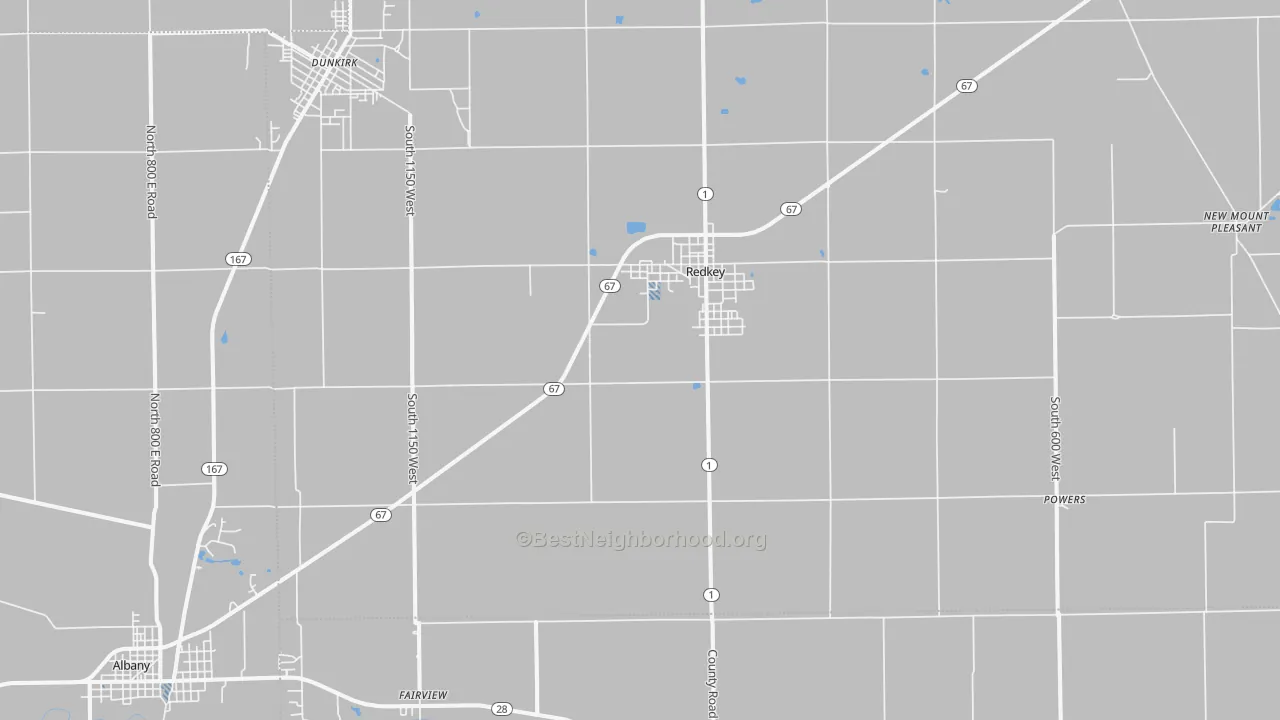 Transit Grade map of Redkey, IN