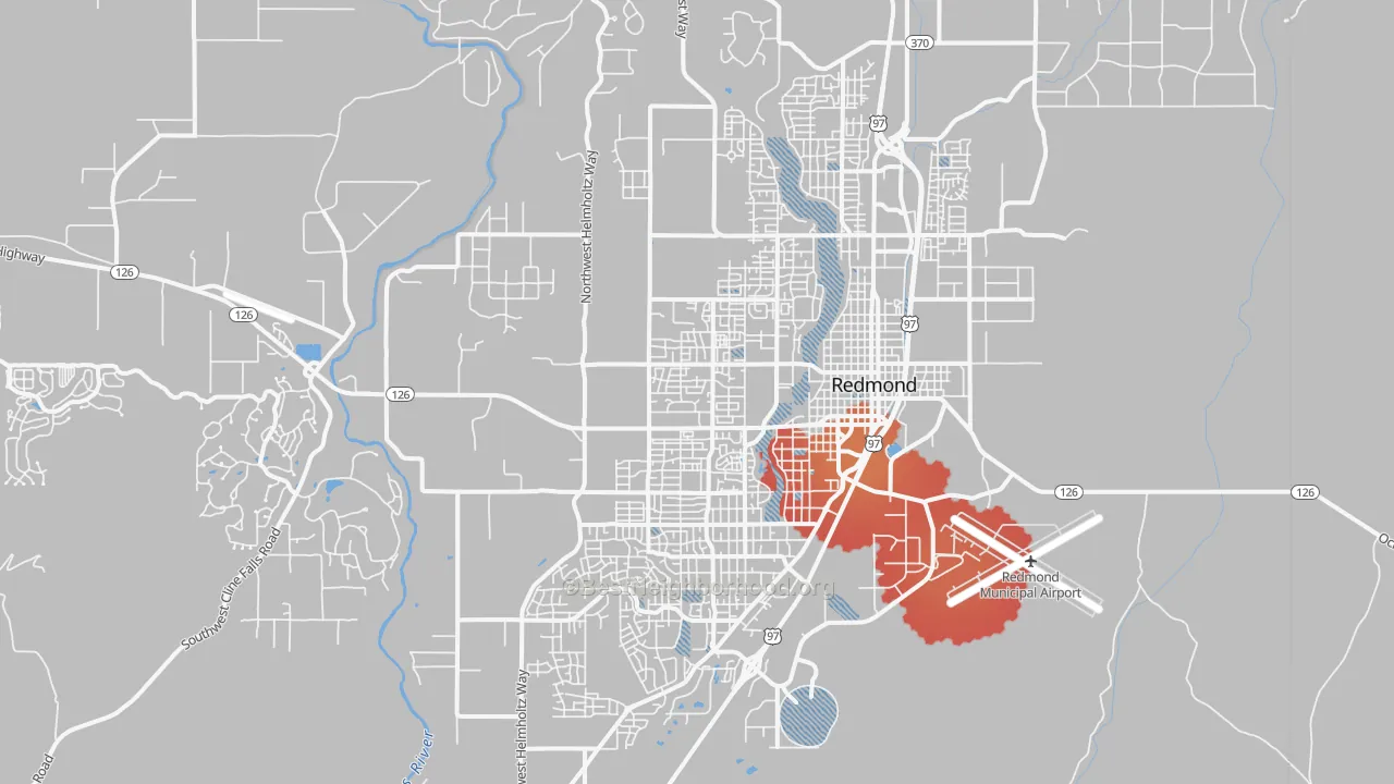 Transit Grade map of Redmond, OR