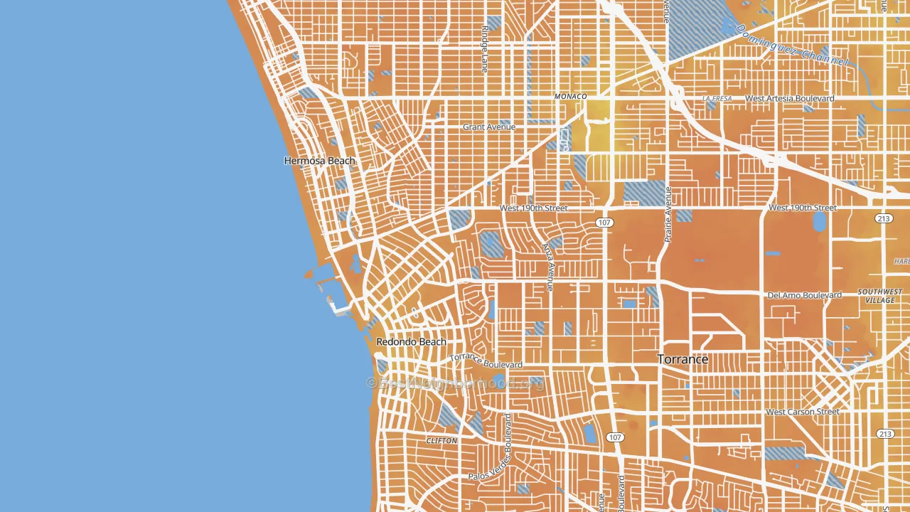 Transit Grade map of Redondo Beach, CA