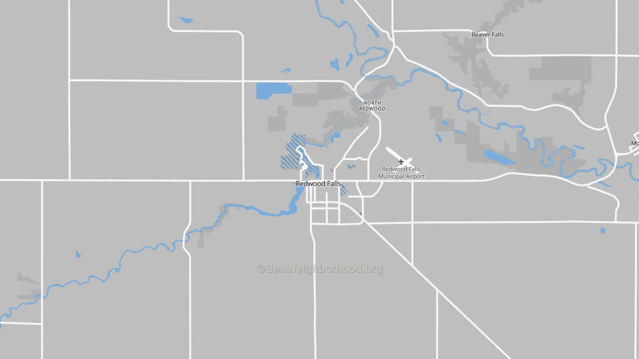 Transit Grade map of Redwood Falls, MN