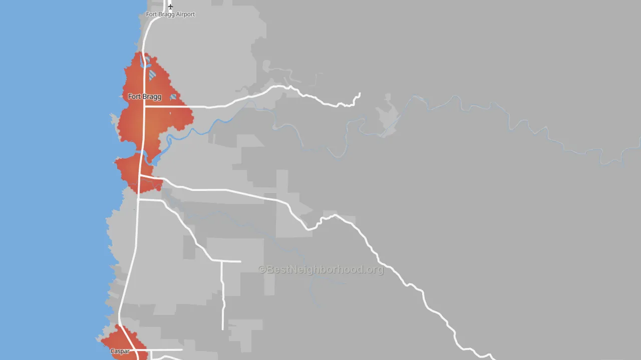 Transit Grade map of Redwood Lodge, CA