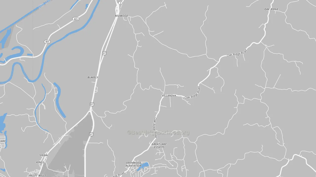 Transit Grade map of Redwood, MS