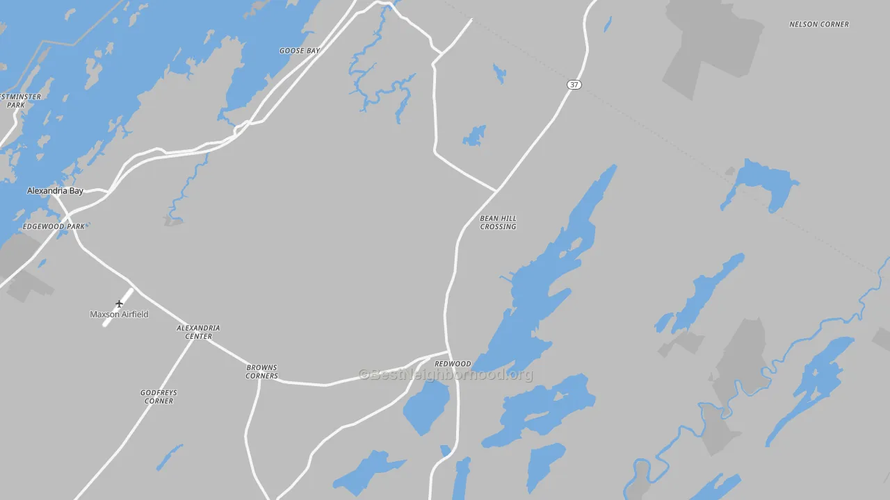 Transit Grade map of Redwood, NY