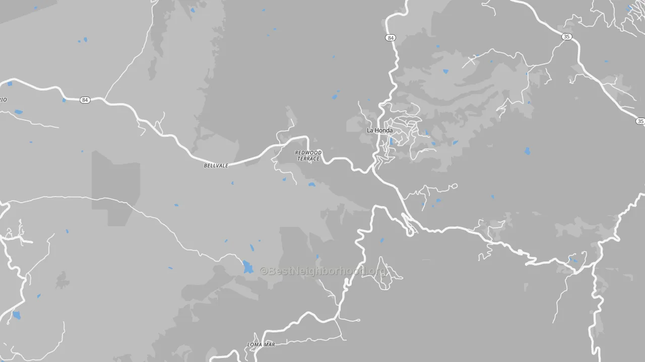 Transit Grade map of Redwood Terrace, CA