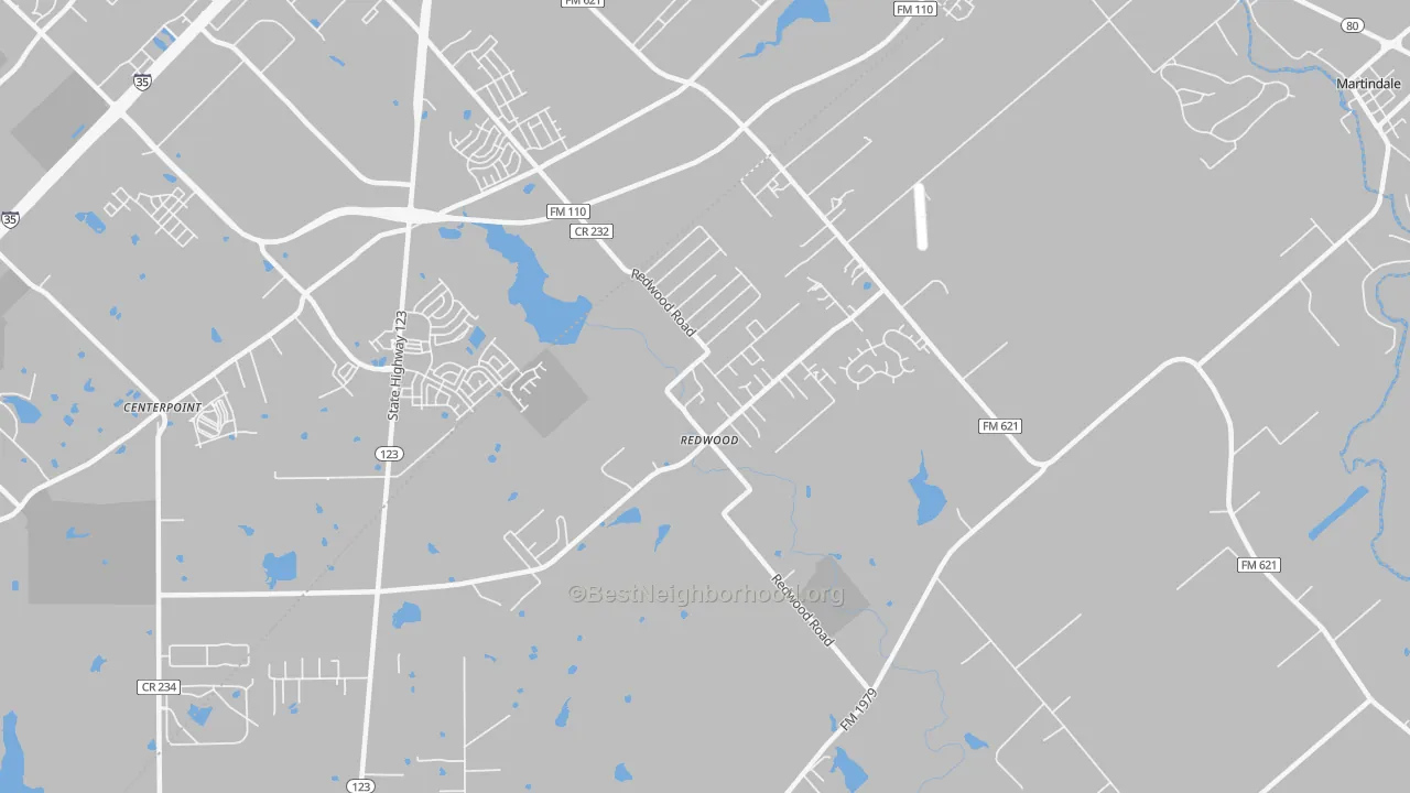 Transit Grade map of Redwood, TX
