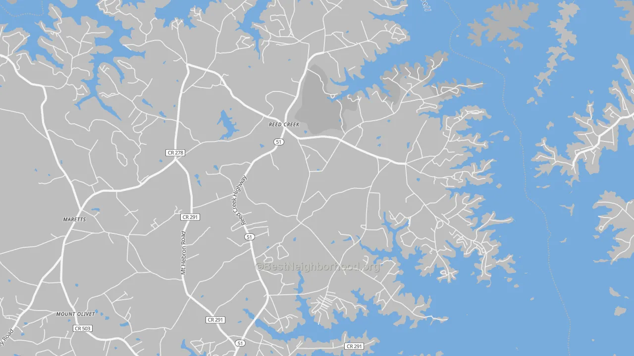 Transit Grade map of Reed Creek, GA