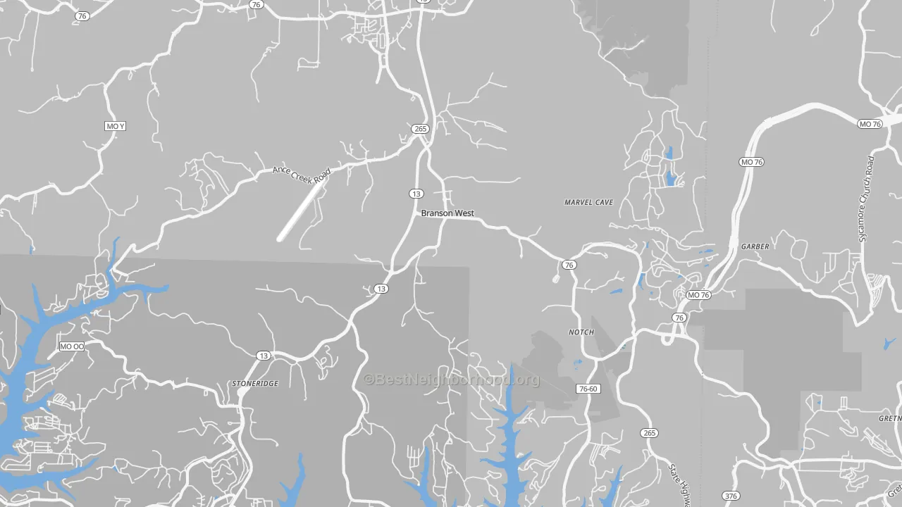 Transit Grade map of Reeds Spring, MO
