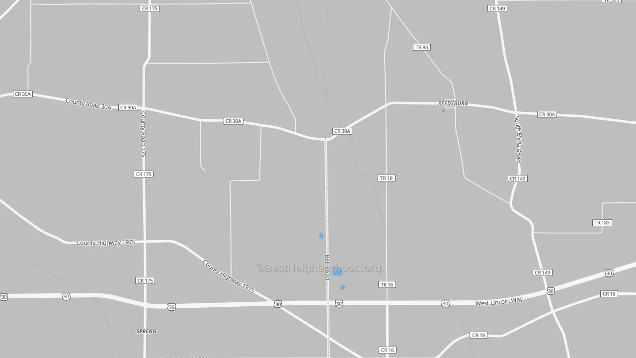 Transit Grade map of Reedsburg, OH