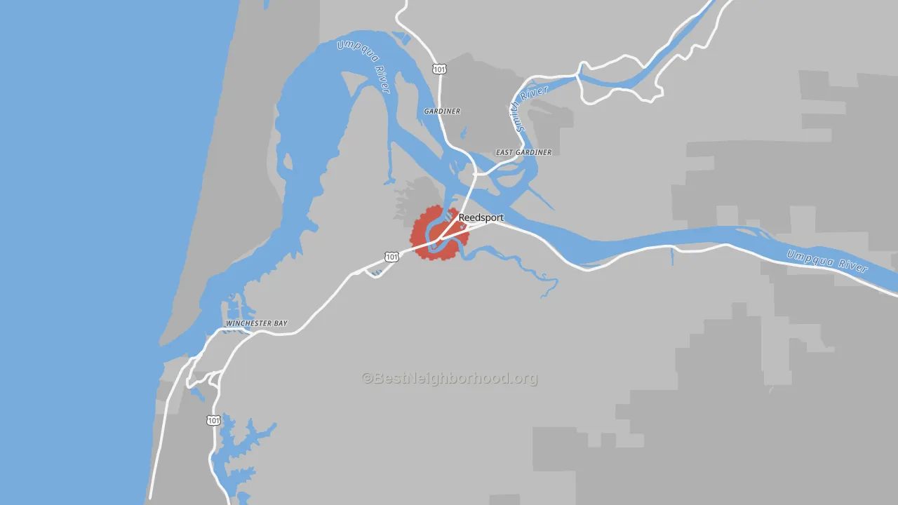 Transit Grade map of Reedsport, OR
