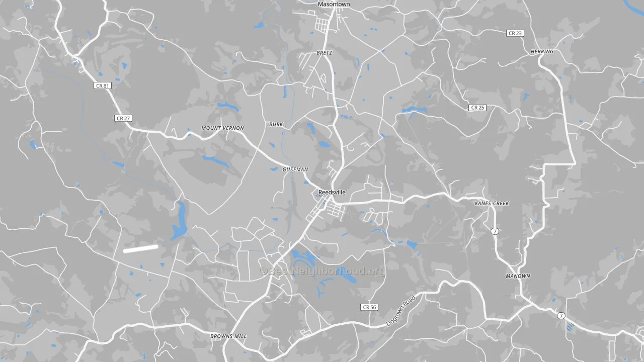 Transit Grade map of Reedsville, WV