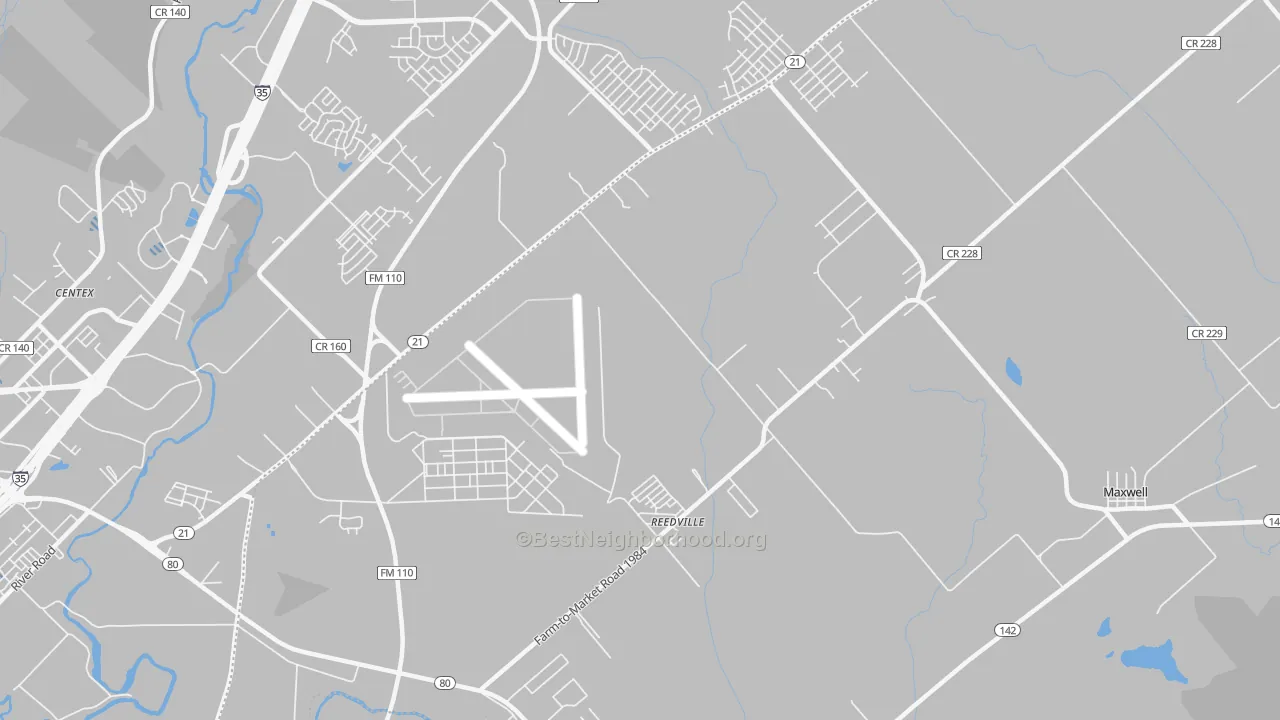 Transit Grade map of Reedville, TX