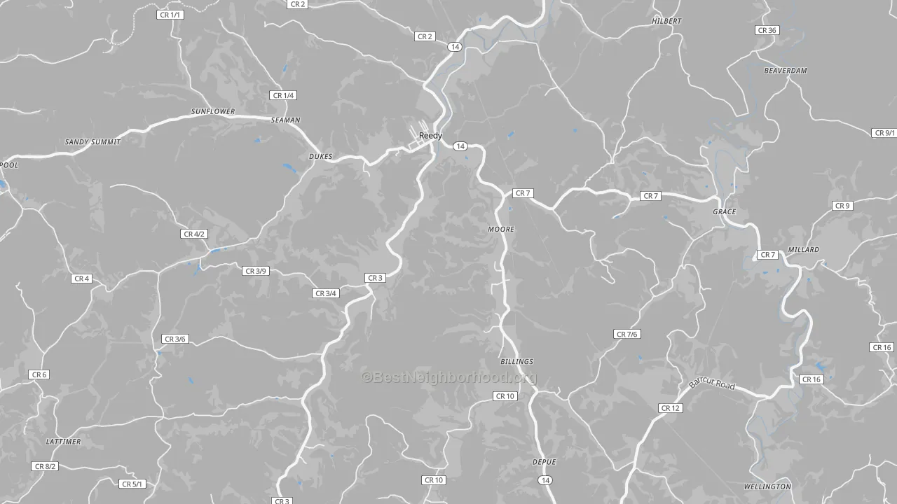 Transit Grade map of Reedy, WV