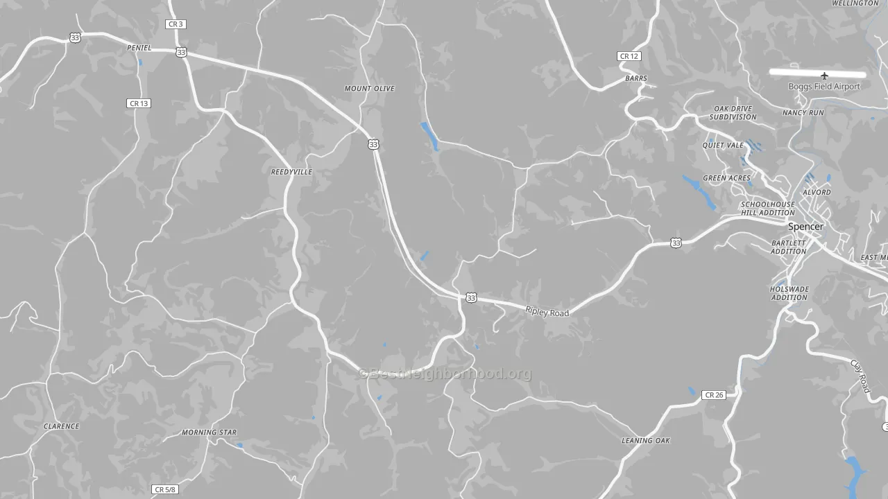 Transit Grade map of Reedyville, WV