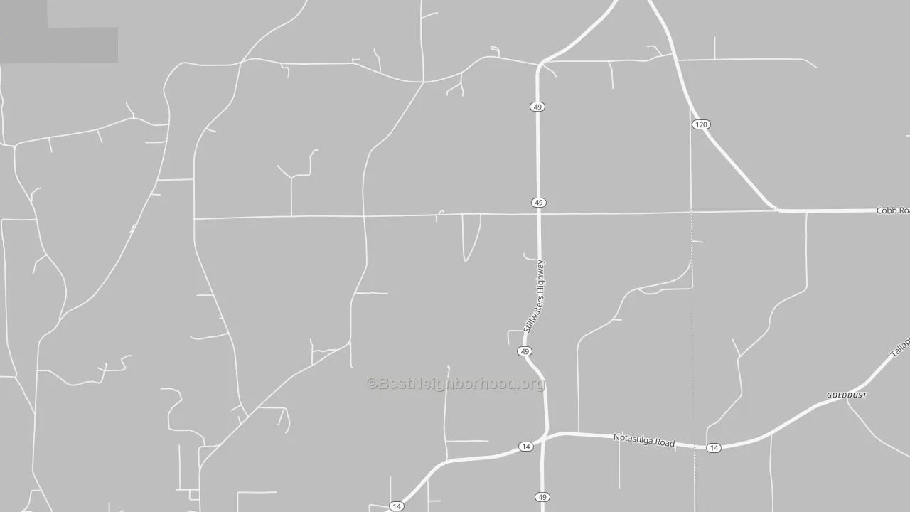 Transit Grade map of Reeltown, AL