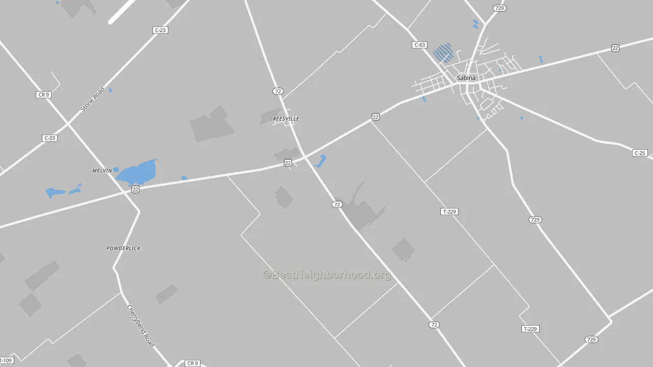 Transit Grade map of Reesville, OH