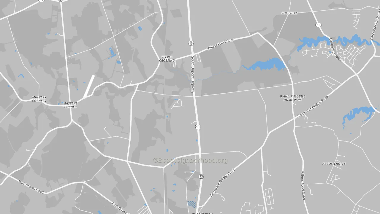 Transit Grade map of Reeves Crossing, DE