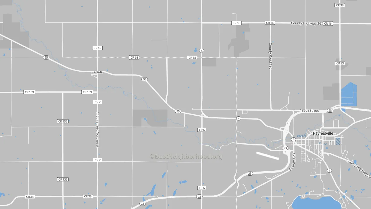 Transit Grade map of Regal, MN