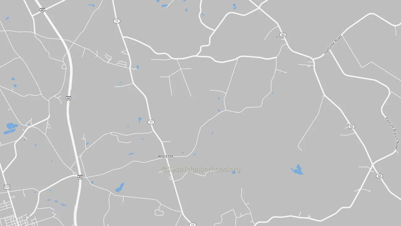 Transit Grade map of Register, NC