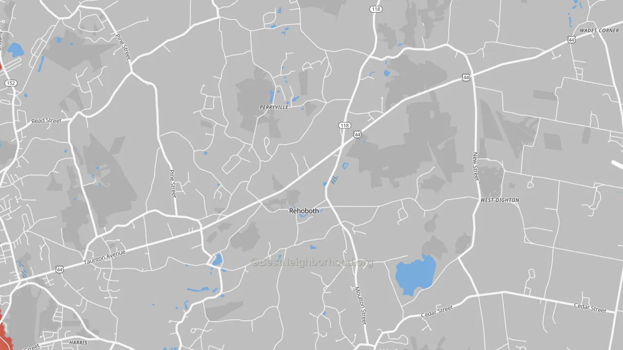 Transit Grade map of Rehoboth, MA