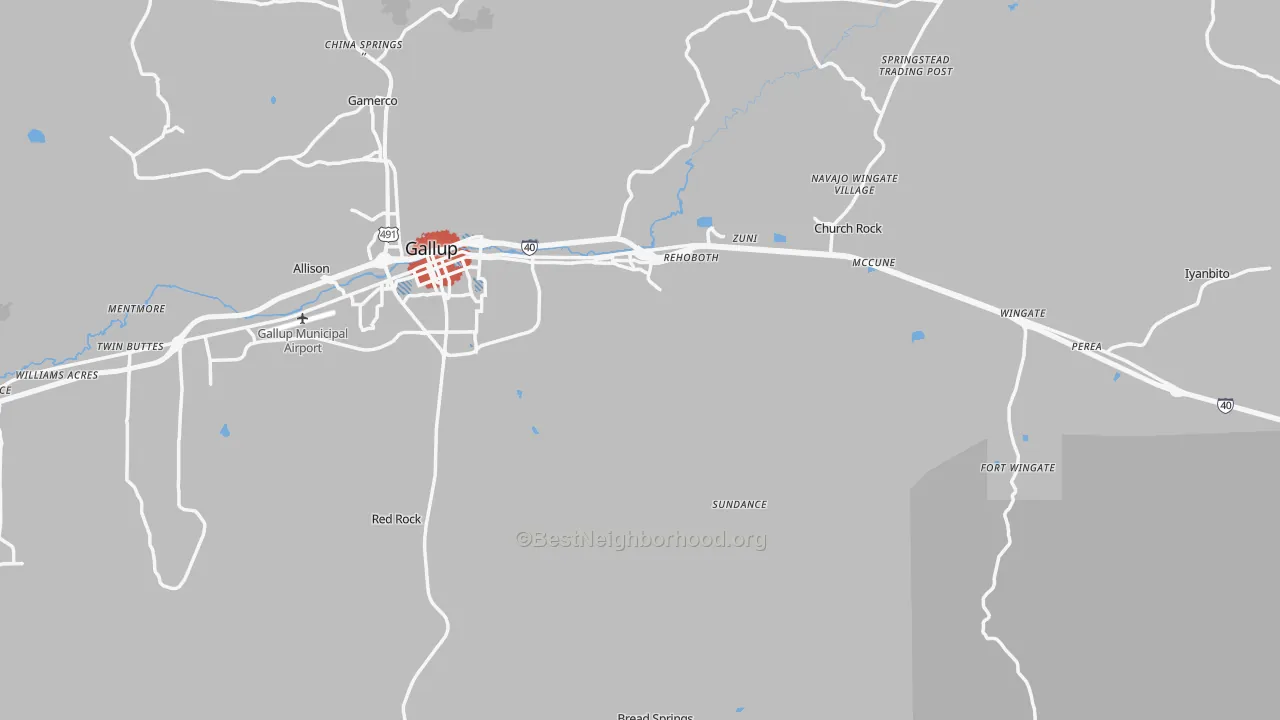 Transit Grade map of Rehoboth, NM