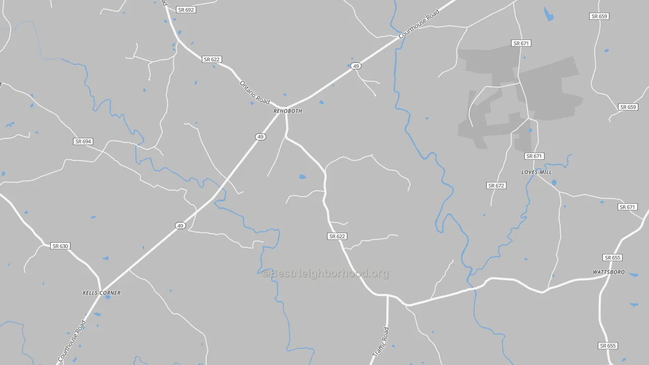 Transit Grade map of Rehoboth, VA