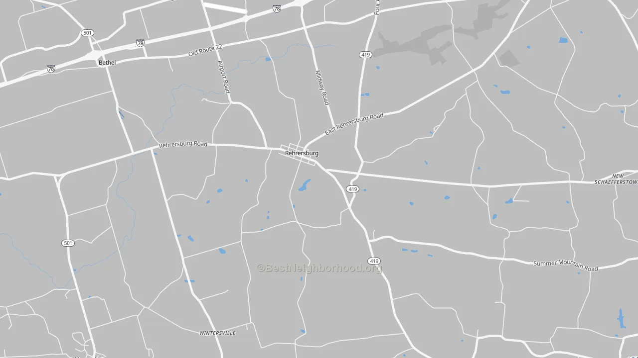 Transit Grade map of Rehrersburg, PA