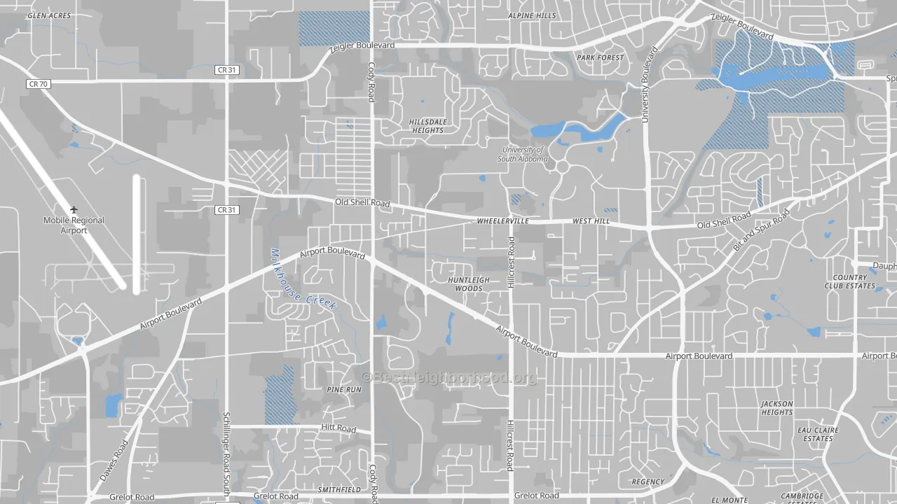 Transit Grade map of Reichlieu, Mobile, AL