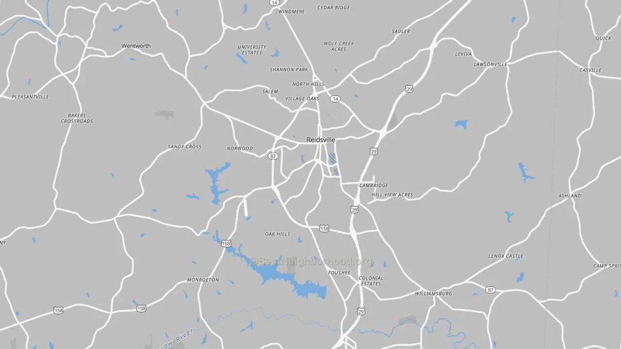 Transit Grade map of Reidsville, NC