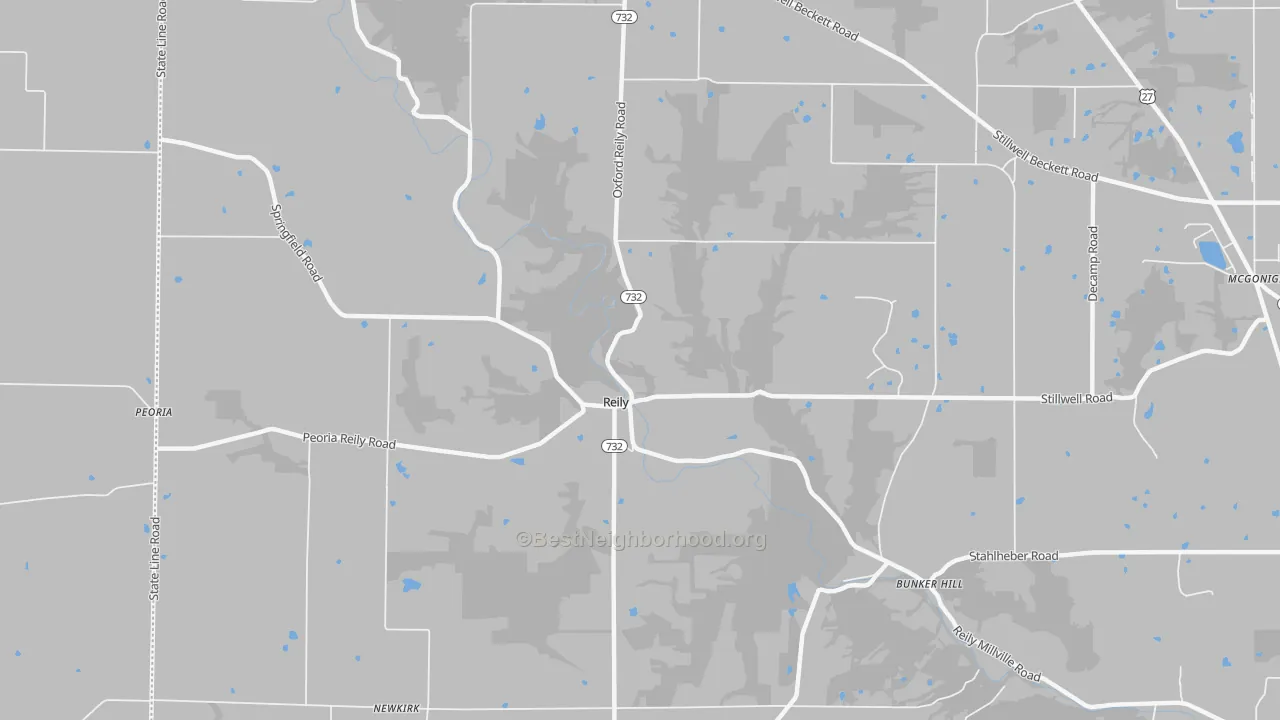 Transit Grade map of Reily, OH