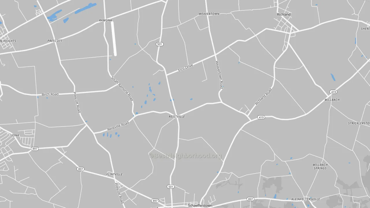 Transit Grade map of Reistville, PA