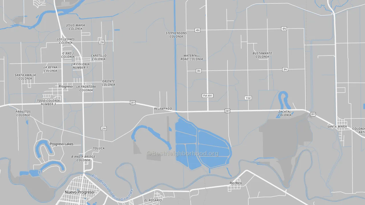 Transit Grade map of Relampago, TX