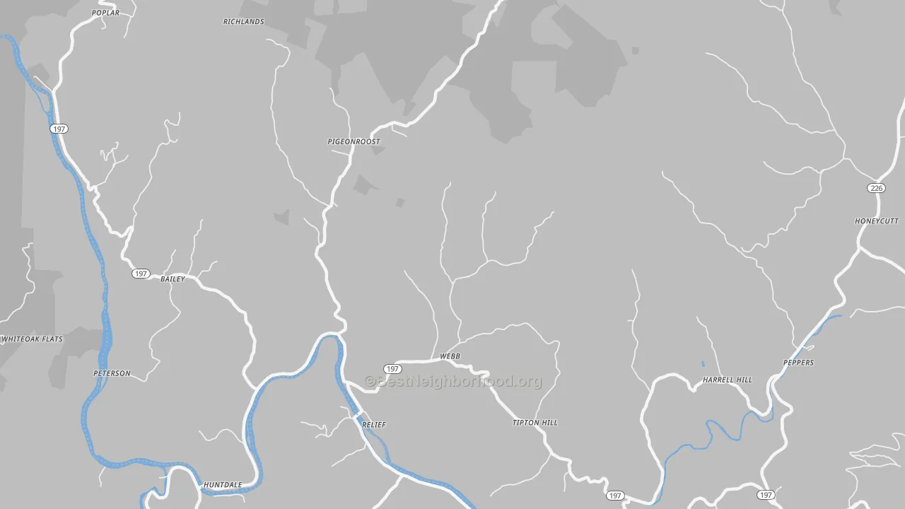 Transit Grade map of Relief, NC