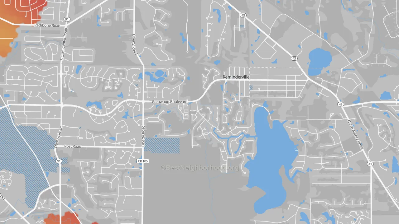 Transit Grade map of Reminderville, OH