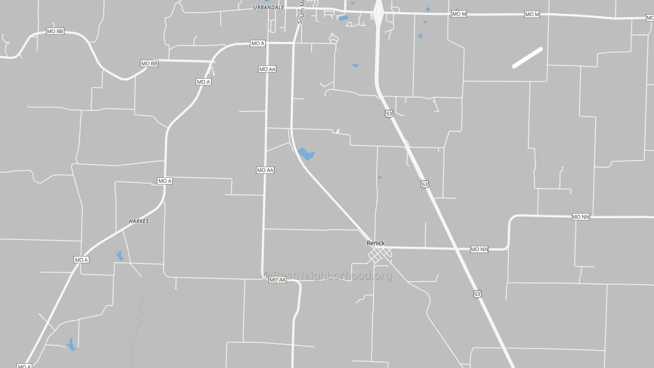 Transit Grade map of Renick, MO