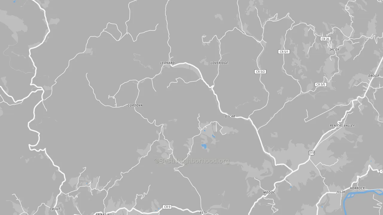 Transit Grade map of Renick, WV