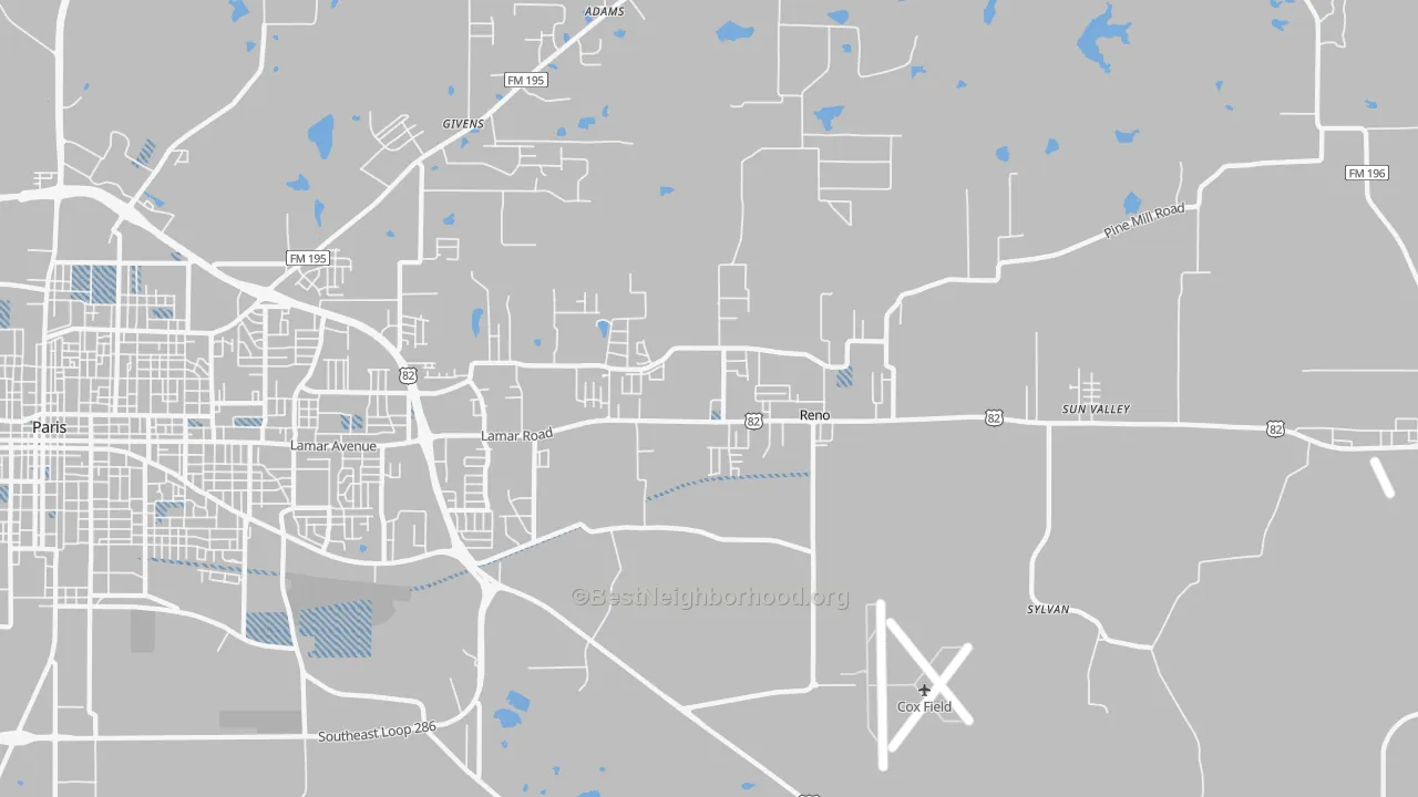 Transit Grade map of Reno, TX